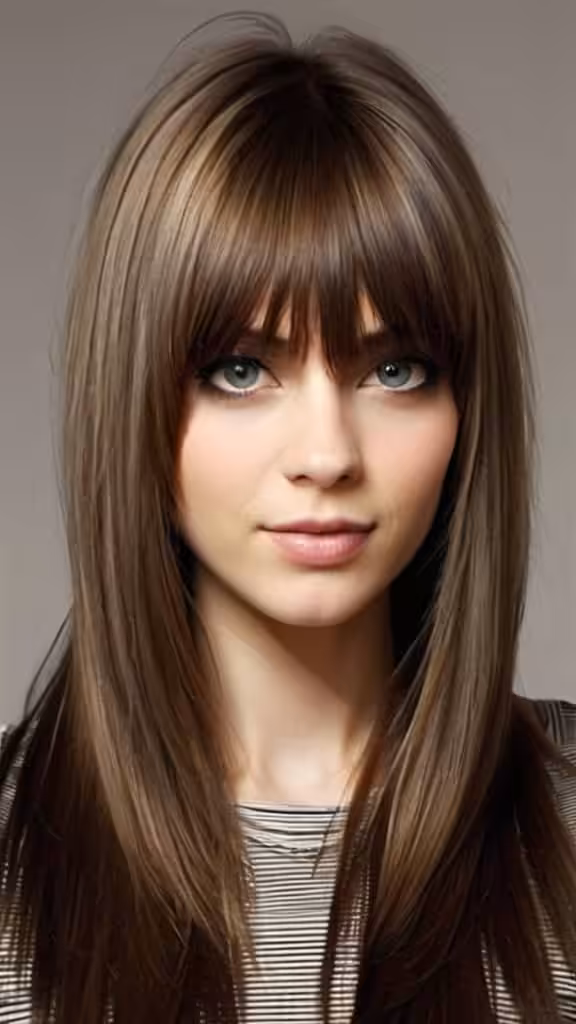 Long Layered Hair with Fringe