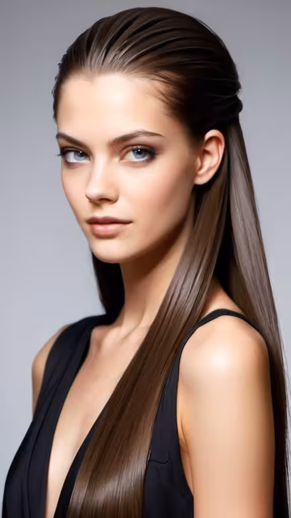 Long Slicked Back Hair