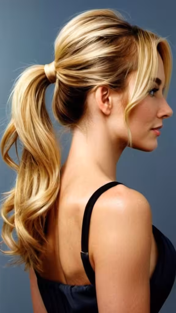 Low Wavy Ponytail