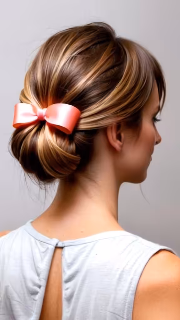 Low bun With Ribbon