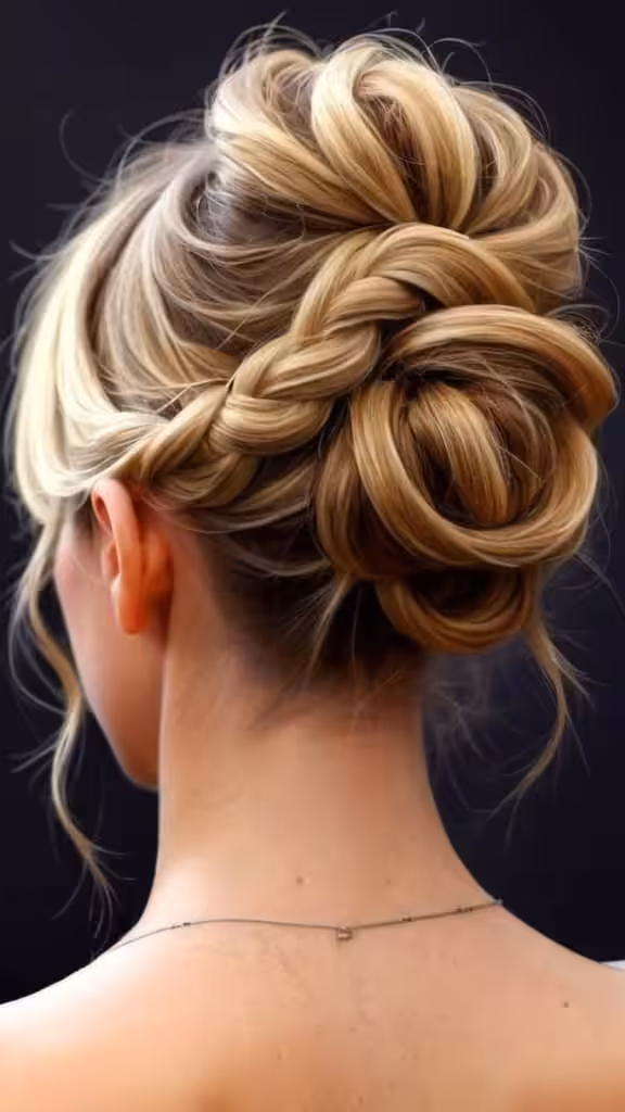 Messy Updo with Twisted Sections