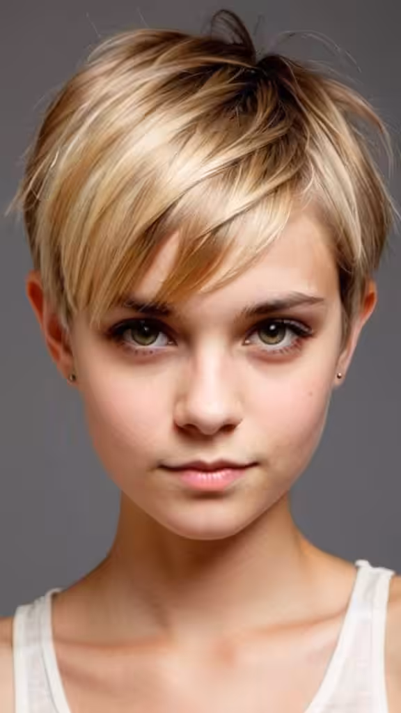 Pixie with Sweeping Fringe
