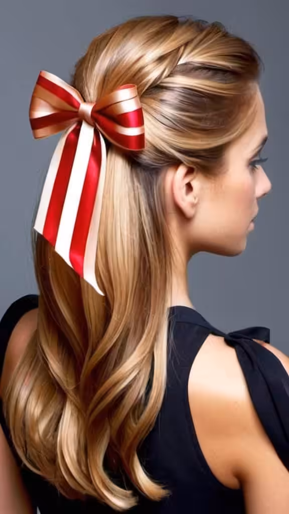 Pulled Back With a Ribbon