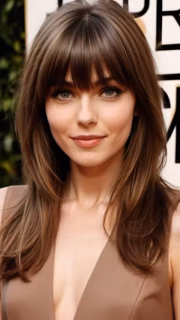 Romantic Layered Haircut with Bangs