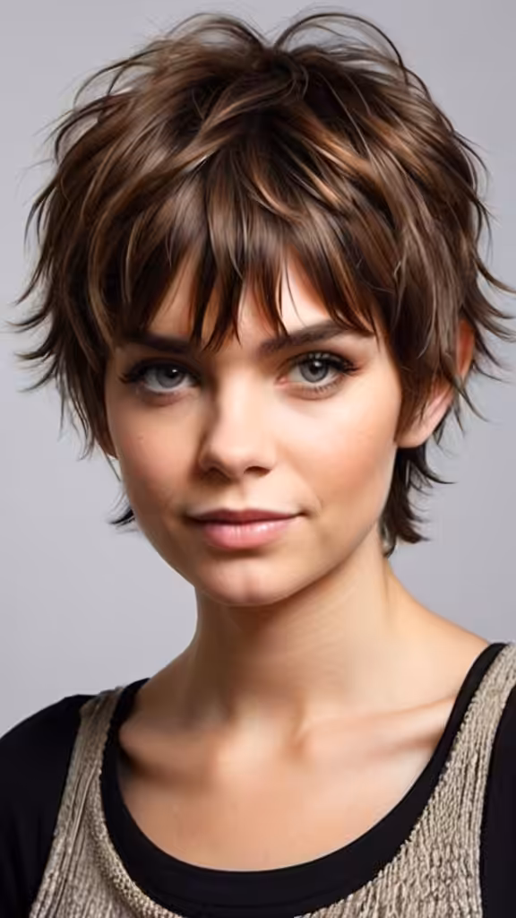 Shaggy Pixie with Curtain Fringe