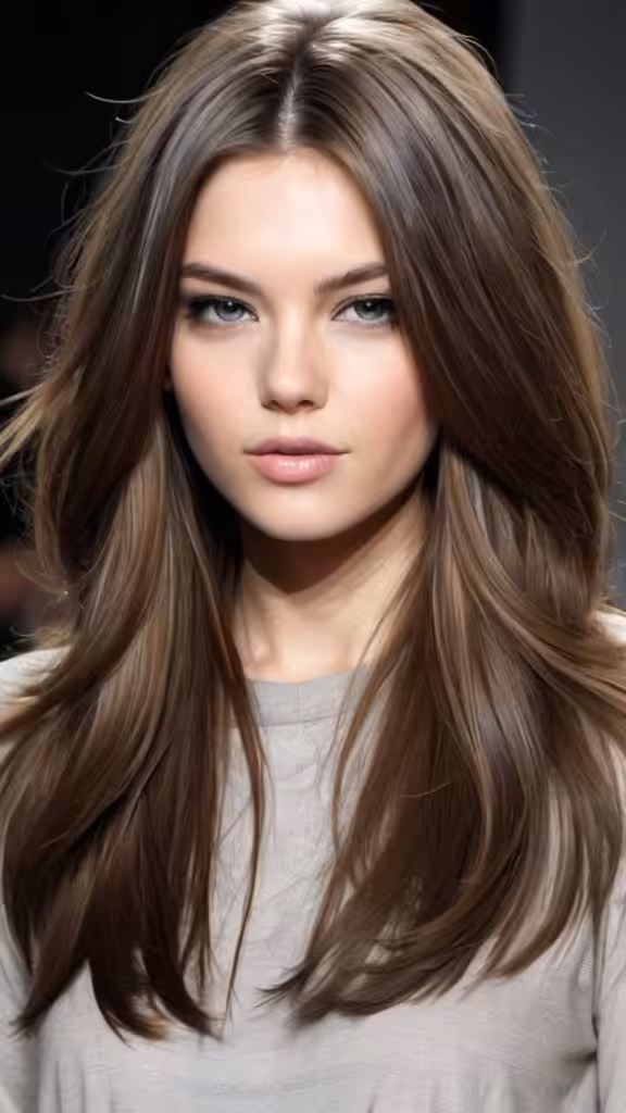 Side Parted Style for Thick Hair Long Layered Haircuts