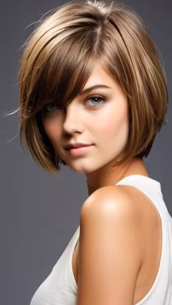 Side Parted Wispy Bob