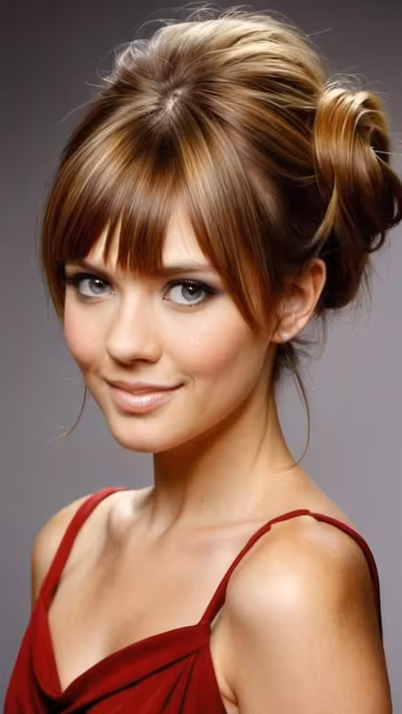 Soft Updo with Bangs