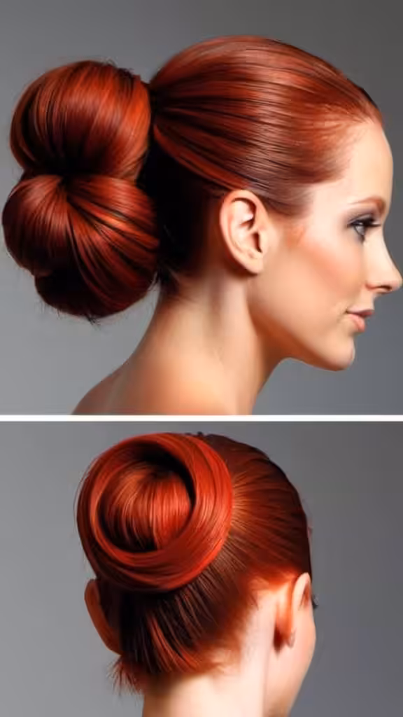 Straight and Sleek Wrapped Low Bun