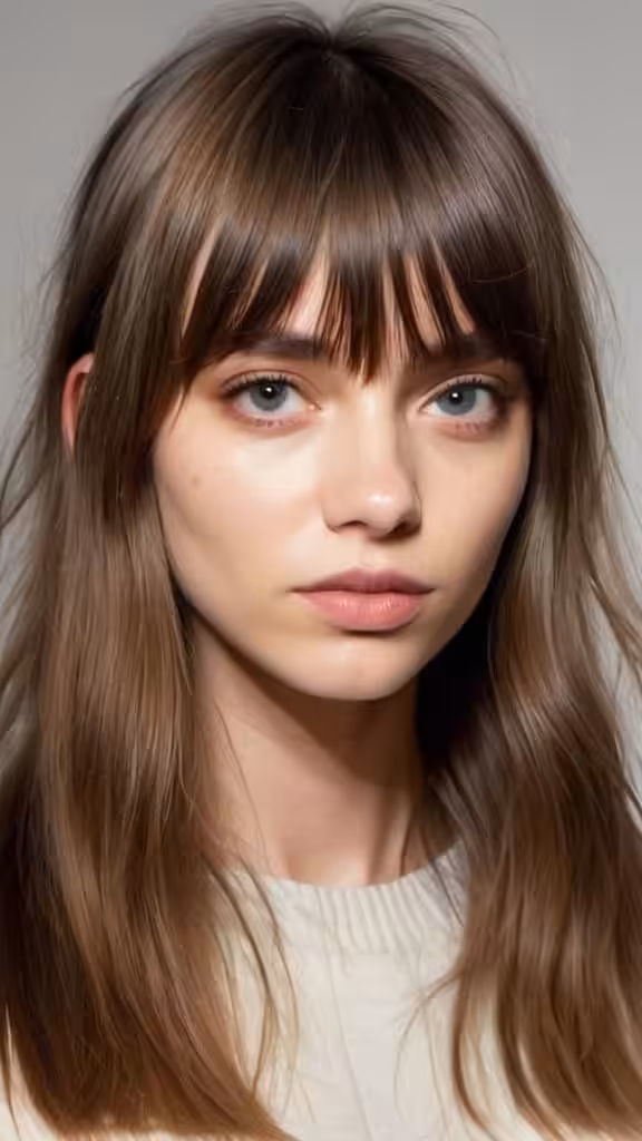 Super-Micro Bangs With Layered Hair