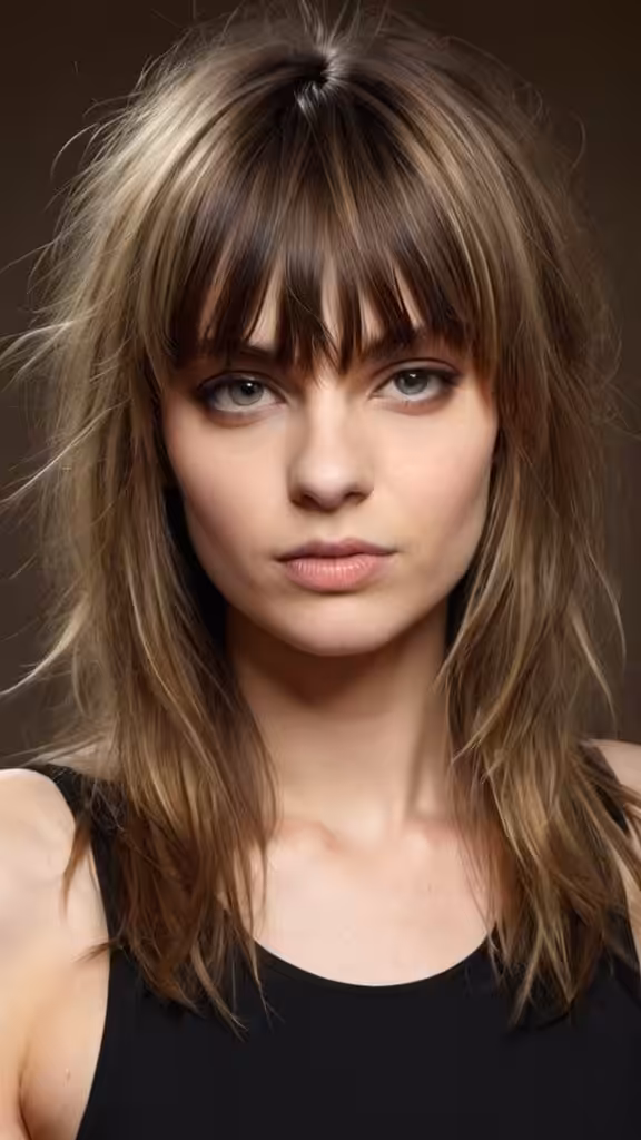 Textured Layers with Fringy Bangs