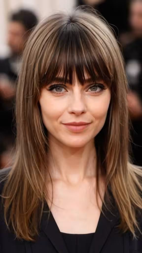 Tightly Textured Layered Bangs