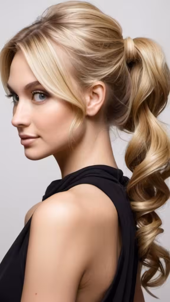 Twisted Wavy Low Ponytail