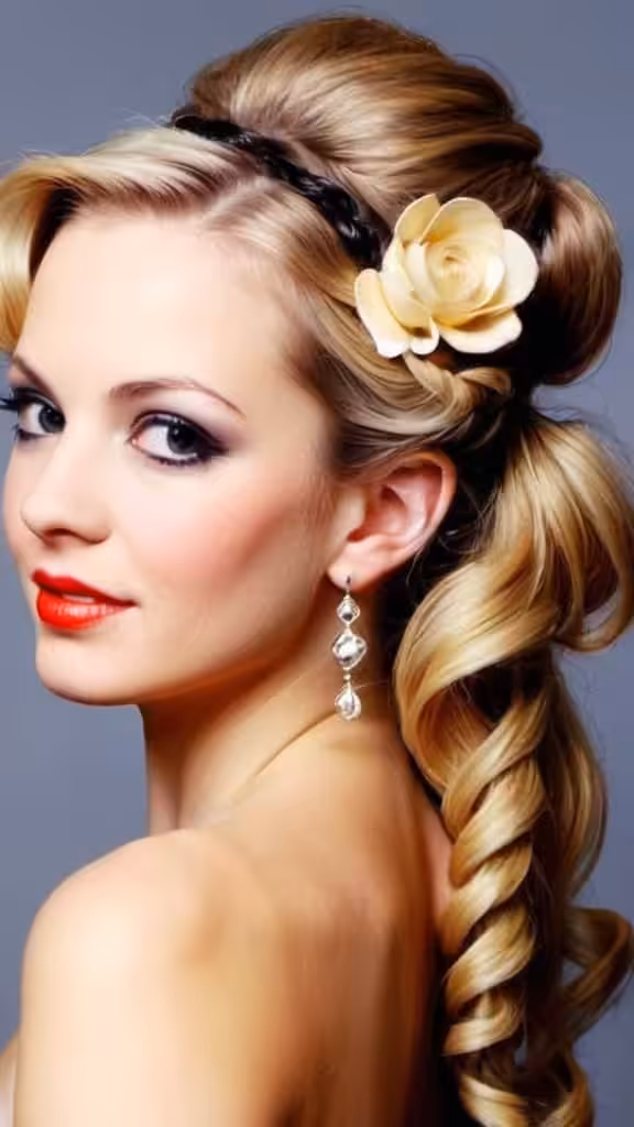 Vintage Long Half Updo