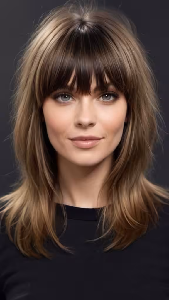 Voluminous Layers With Thin Bangs