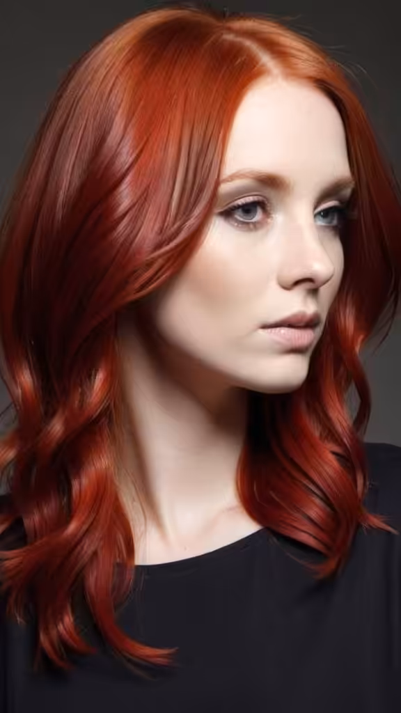 Waved Blunt Cut For Red Hair