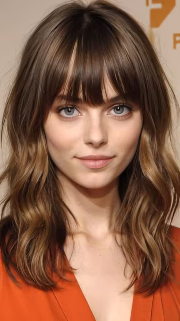 Wavy Layers with Piece-y Bangs