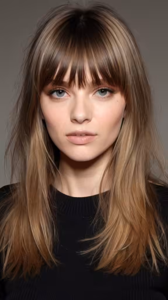Wispy Bangs with Long Layers