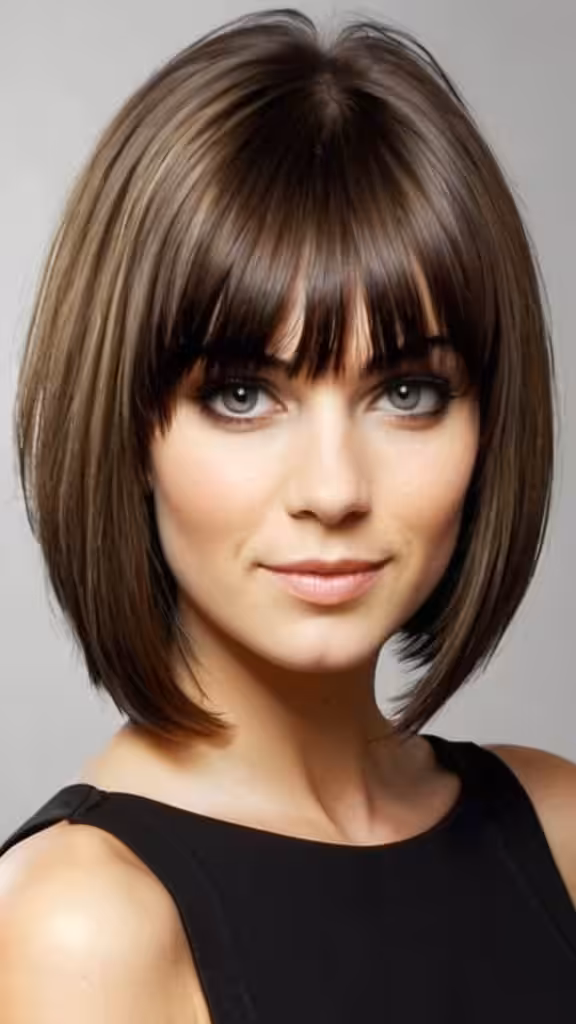 Angled Bob with Bangs