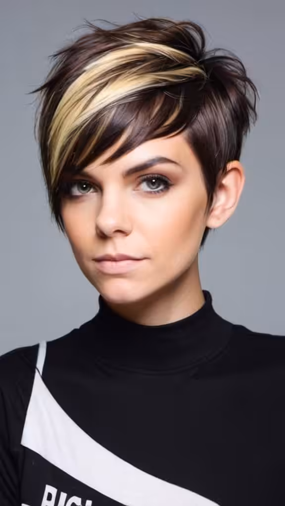 Asymmetrical Pixie With Highlights