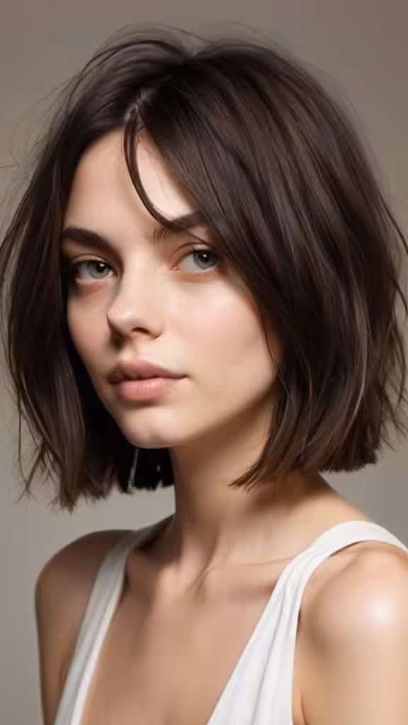 Blunt And Tousled Bob Cut