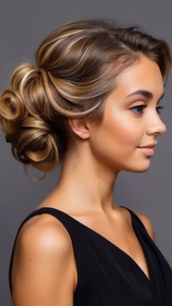 Bronde Curled Bun