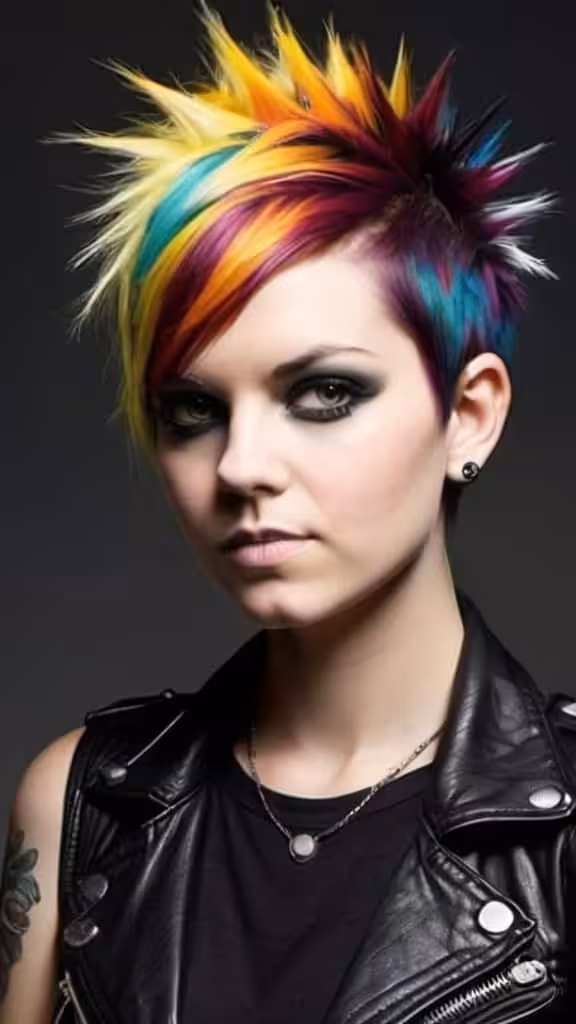 Coloured Spiky Pixie Cut