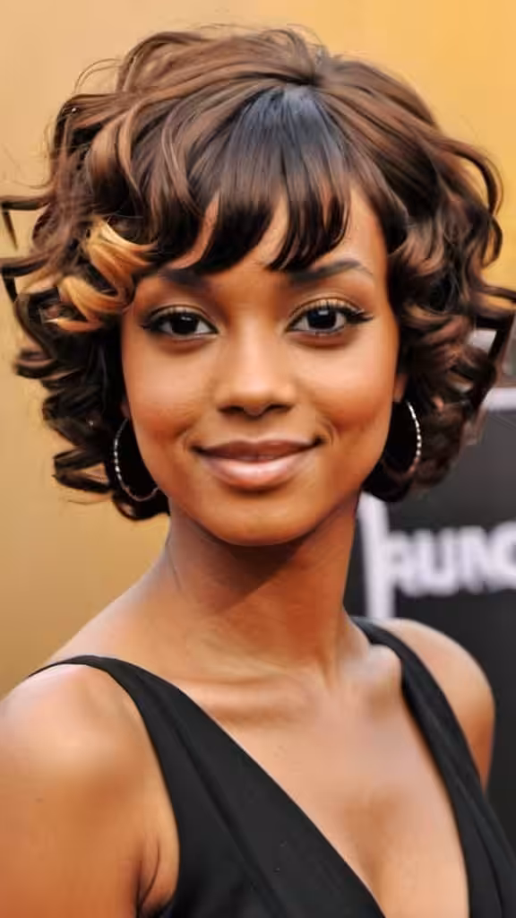 Curly Bob With Bangs