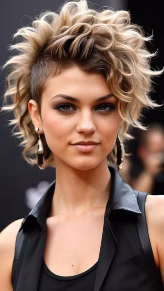 Curly Mohawk Mullet