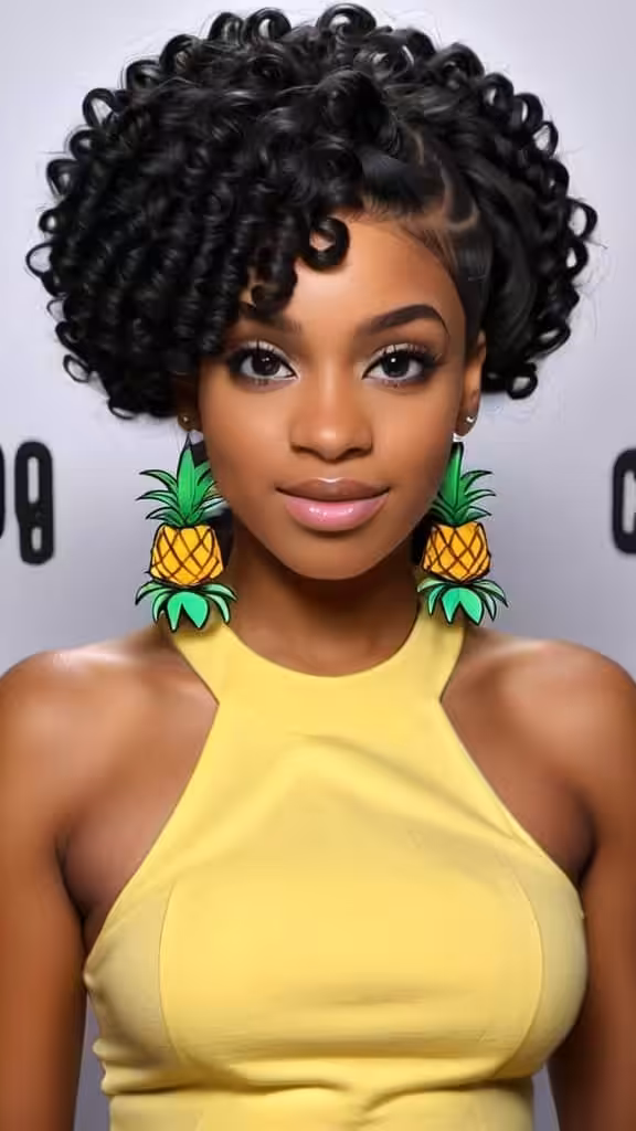 Curly Pineapple Hairstyle