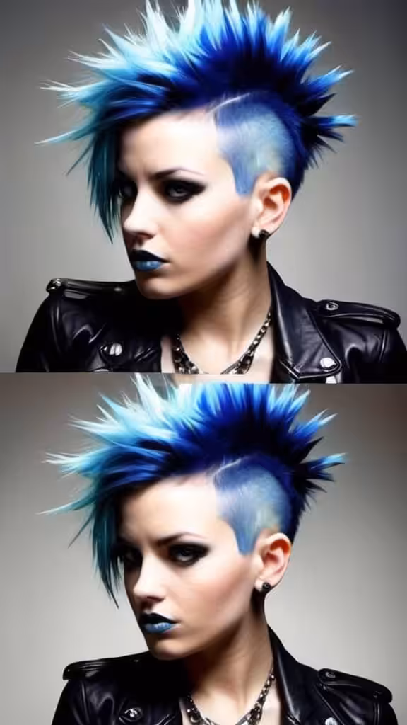 Edgy Blue Mohawk Hairstyle