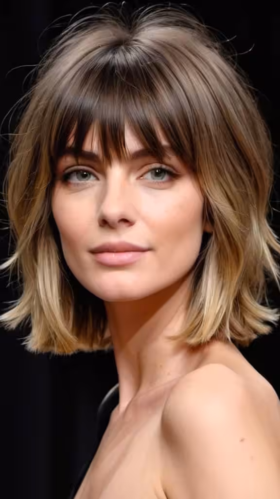 Face Framing Layers With Curtain Bangs