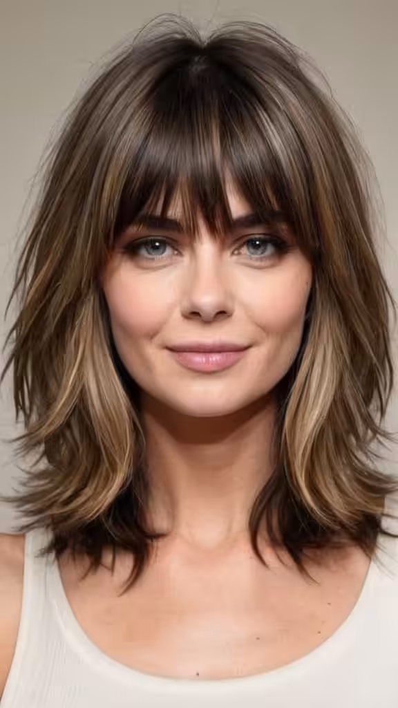 Feathered Layers With Curtain Bangs
