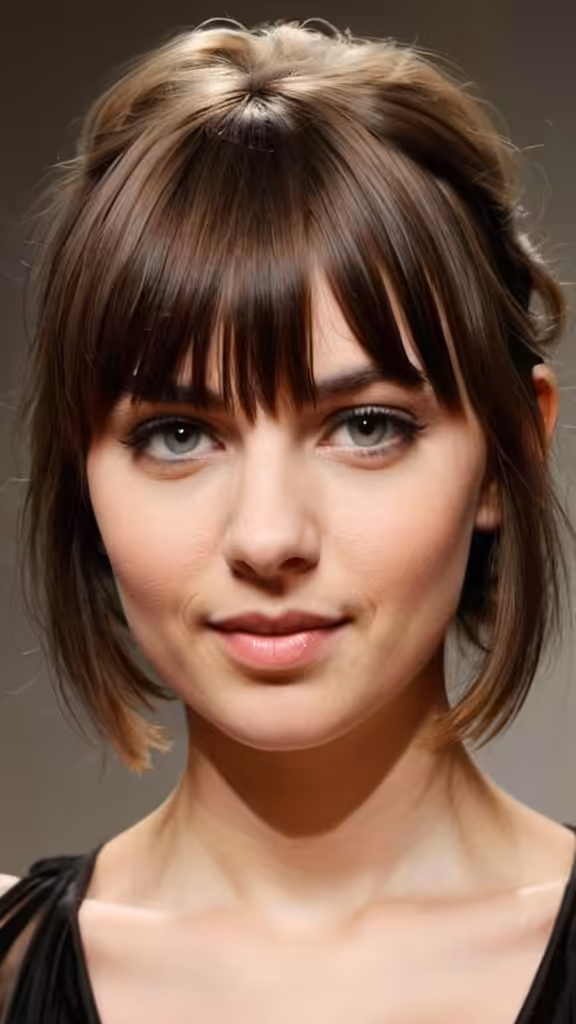 Full Fringe Half Updo