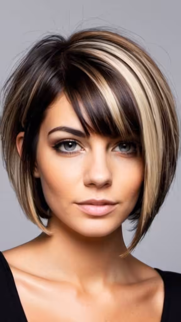 Inverted Bob With Highlights