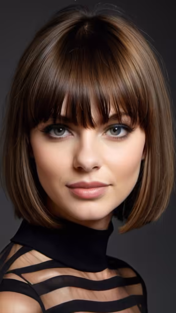 Layers With Blunt Bangs
