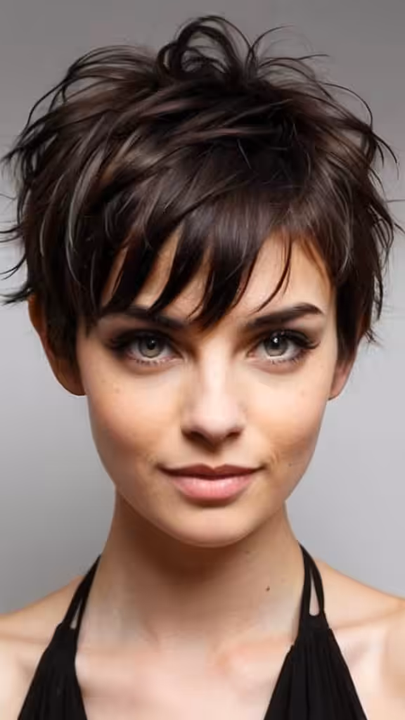 Long Messy Pixie With Bangs