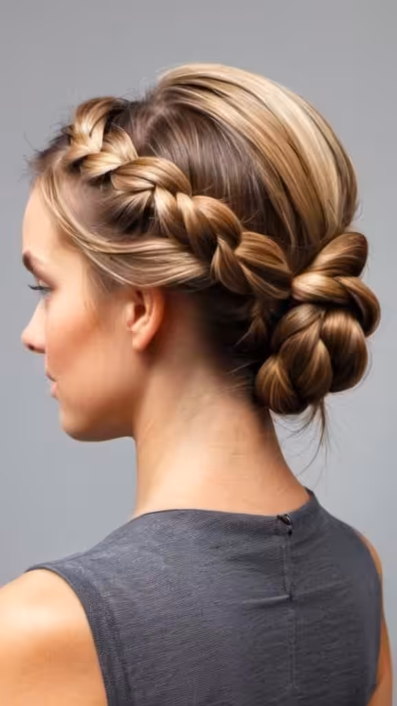 Low Bun With Braids