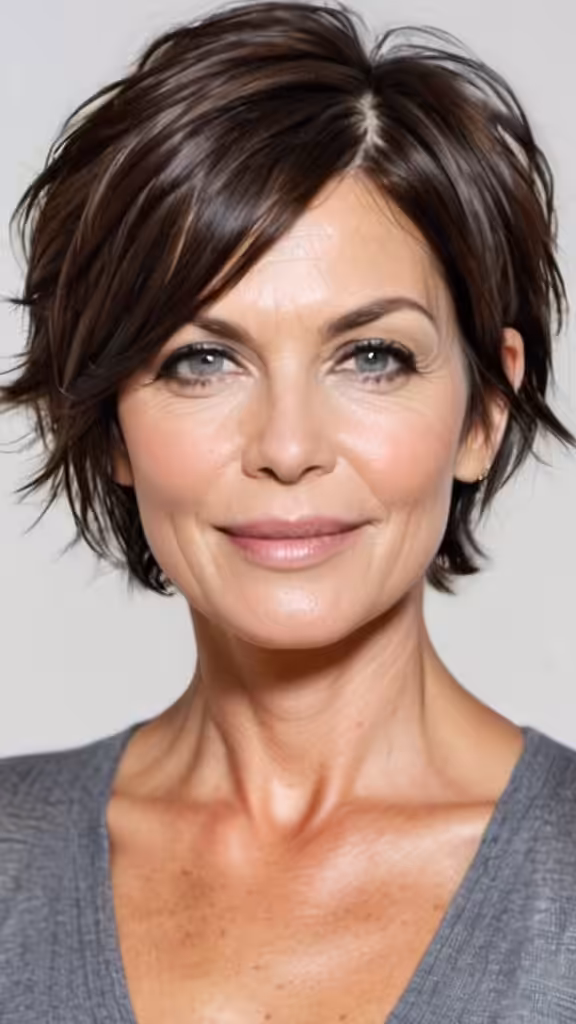 Middle Parted Short Hair
