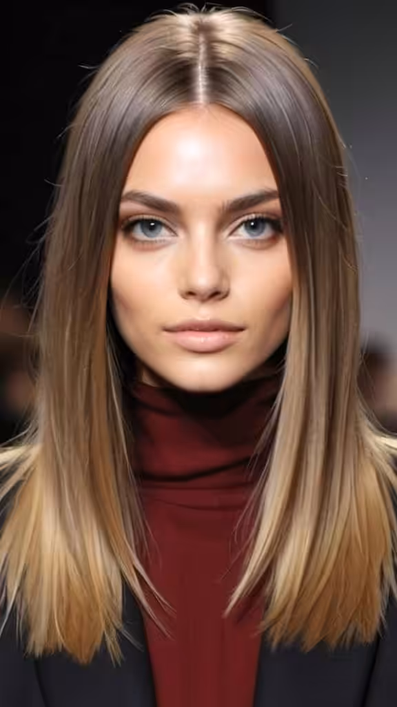 Middle-Parted Straight Hair