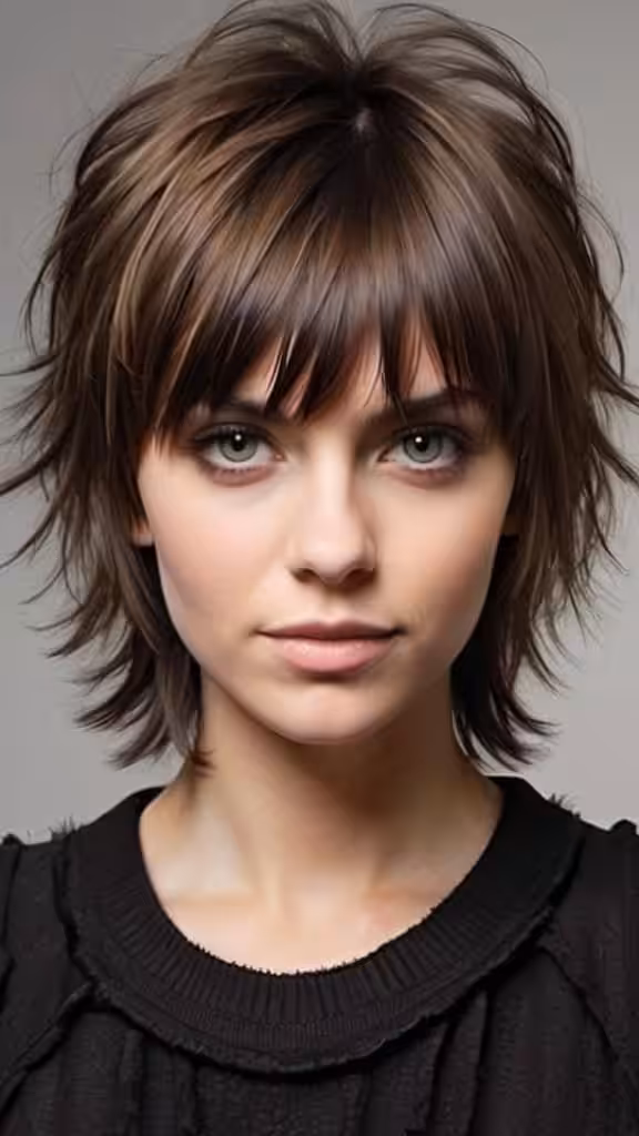 Razored Shag with Choppy Fringe