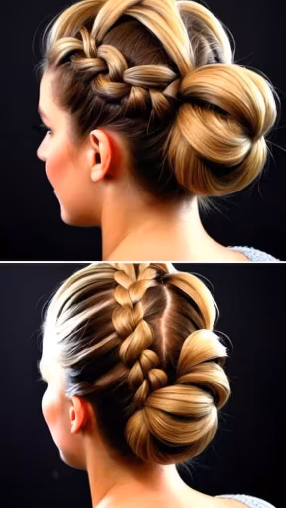 Reverse French Braid Bun