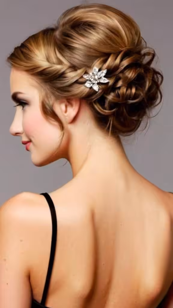 Romantic Pinned Prom Updo