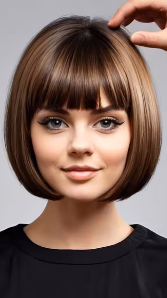 Round Bob with Mini Bangs
