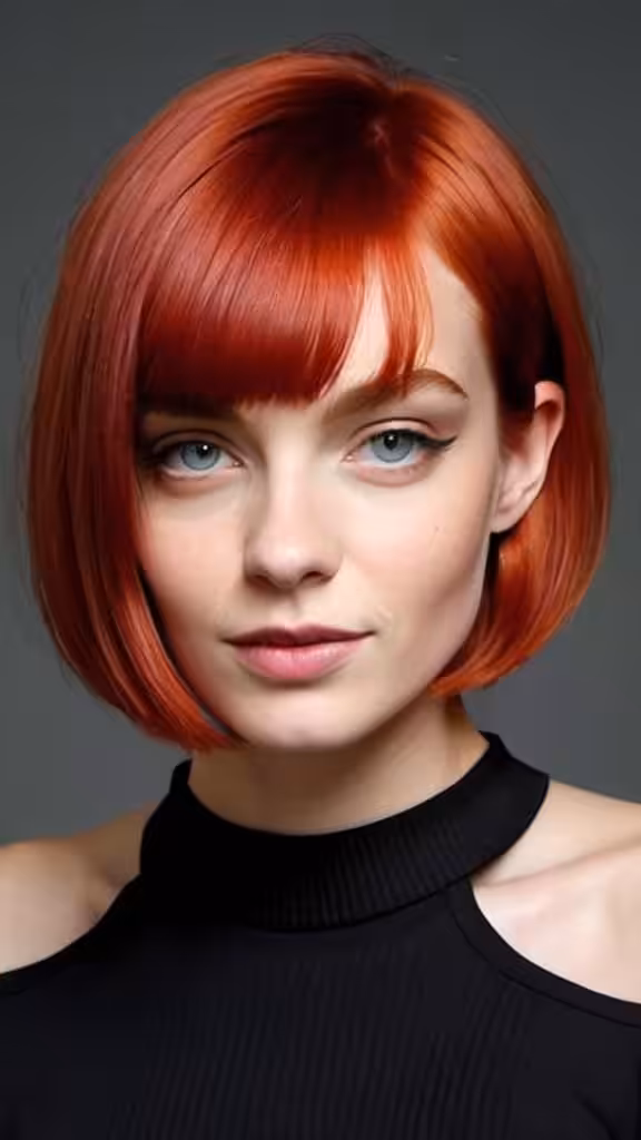 Rounded Bob With Fringes