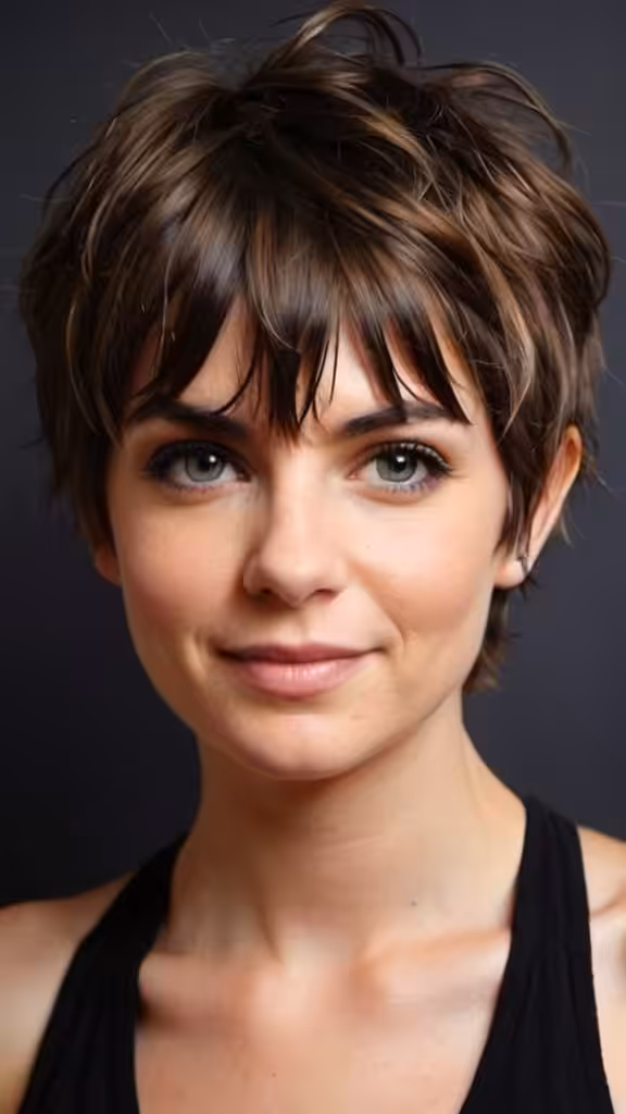 Shaggy Textured Pixie With Bangs