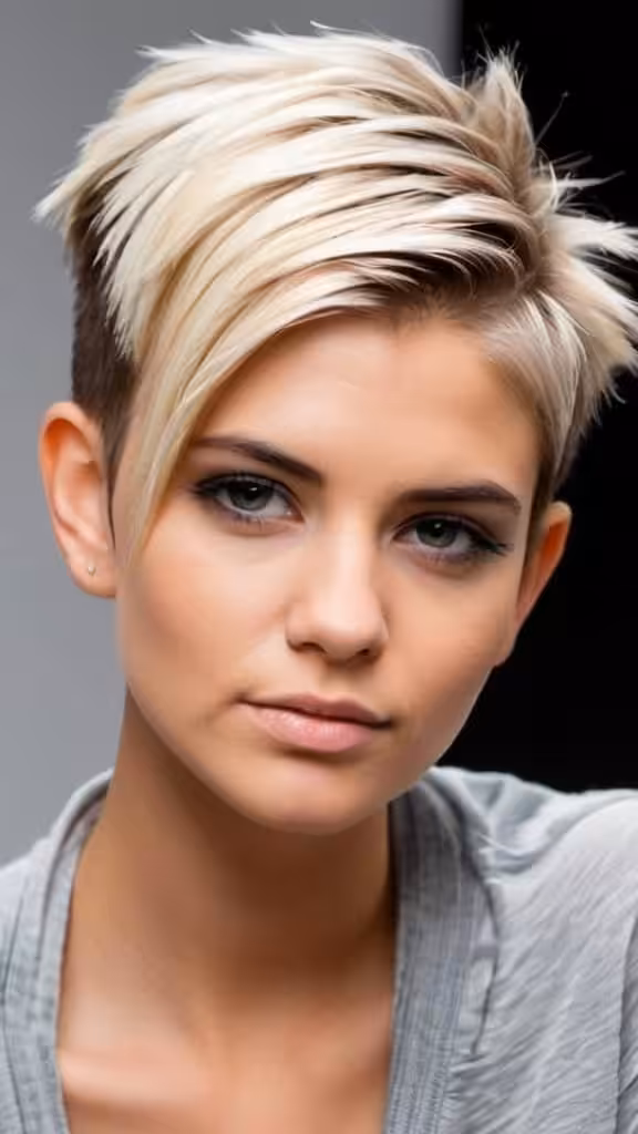 Shaved Sided Short Hair With Highlights