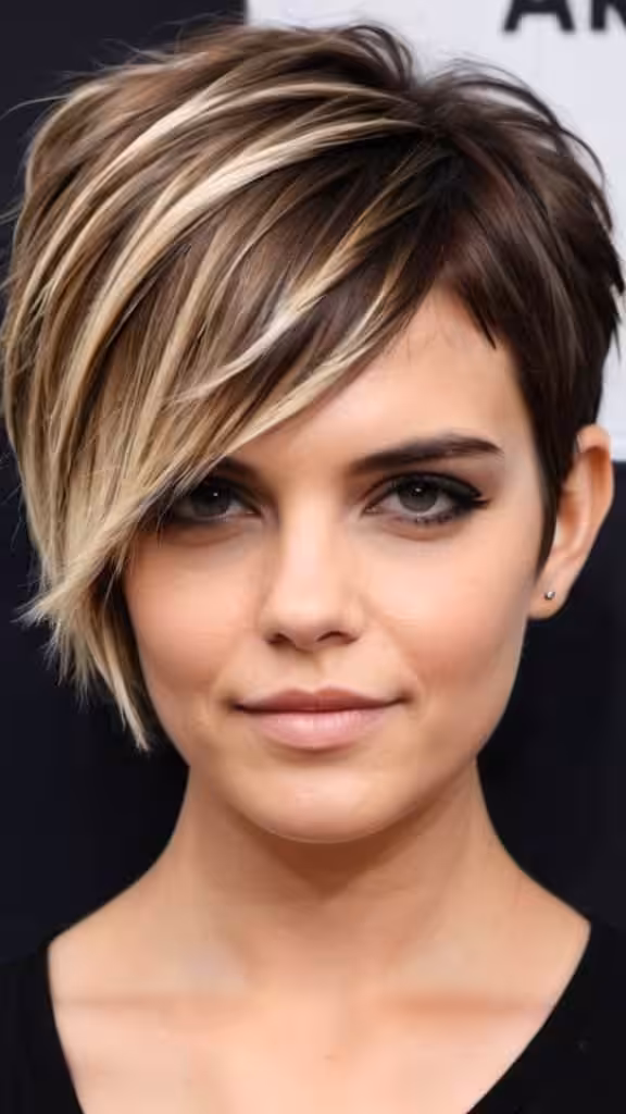 Short Choppy Haircut With Highlights