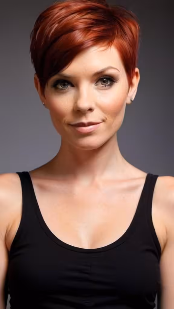 Short Red Pixie Cut