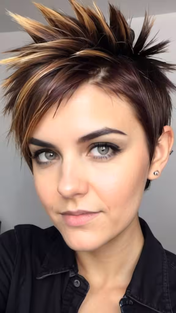 Short Spiky Hair With Highlights